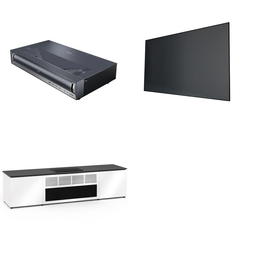 Hisense PX3-Pro + Spectra Vantage 120" UST Fixed Frame Screen Bundle + Salamander Miami Cabinet Bundle