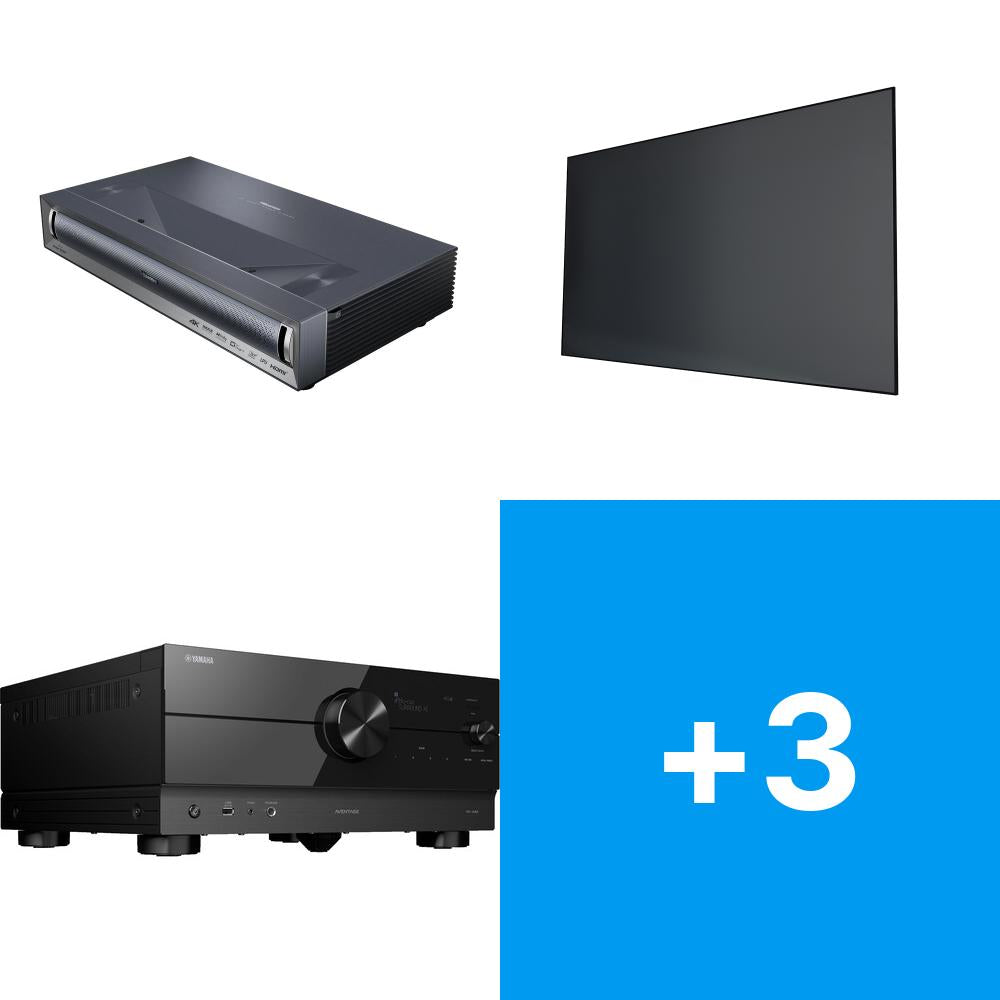 Hisense PX3-Pro + Spectra Vantage 120" UST Fixed Frame Screen + Yamaha RX-A4A AV Receiver + Focal In-Ceiling / In-Wall Speakers + Focal In-Wall Subwoofer Bundle