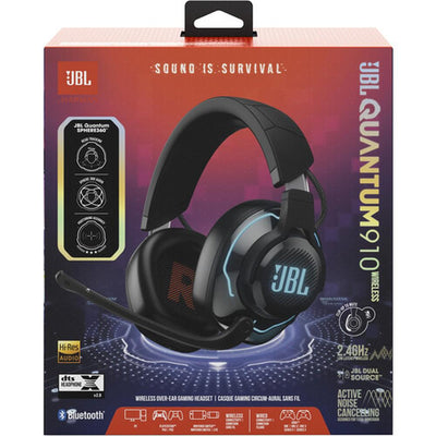 JBL Quantum 910 Wireless Noise-Cancelling Over-Ear Gaming Headphones Black