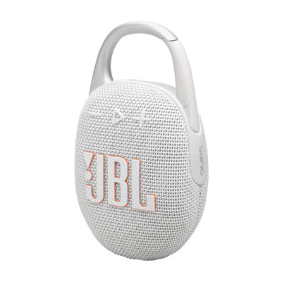 JBL Clip 5 Portable speaker with Bluetooth, built-in battery, waterproof and dustproof - White