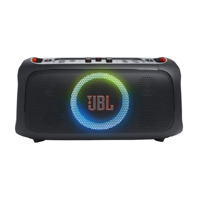 JBL PartyBox On-the-Go Portable party speaker with JBL Pro Sound, synced lightshow and wireless mic