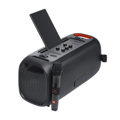 JBL PartyBox On-the-Go Portable party speaker with JBL Pro Sound, synced lightshow and wireless mic