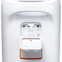 JBL PartyBox Stage 320 Portable party speaker - JBL Pro Sound, lightshow, splashproof, telescopic handle, wheels - White