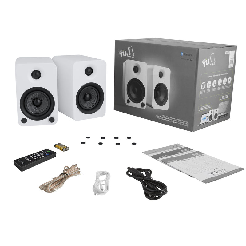 Kanto Living YU4 2-Way Powered Bookshelf Speakers (Matte White, Pair)