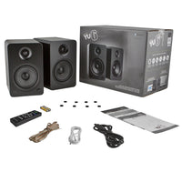 Kanto Living YU6 2-Way Powered Bookshelf Speakers (Matte Black, Pair)