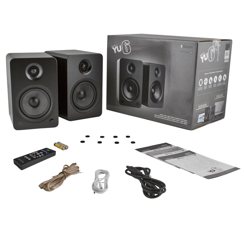 Kanto Living YU6 2-Way Powered Bookshelf Speakers (Matte Black, Pair)