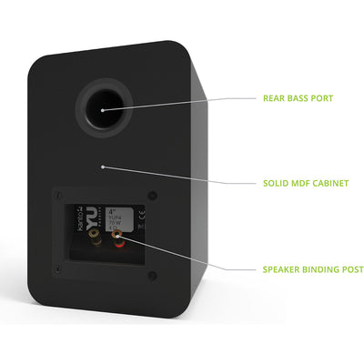 Kanto Living YUP4 2-Way Bookshelf Speakers (Matte Black, Pair)