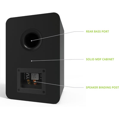 Kanto Living YUP6 2-Way Bookshelf Speakers (Matte Black, Pair)