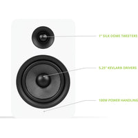 Kanto Living YUP6 2-Way Bookshelf Speakers (Matte White, Pair)
