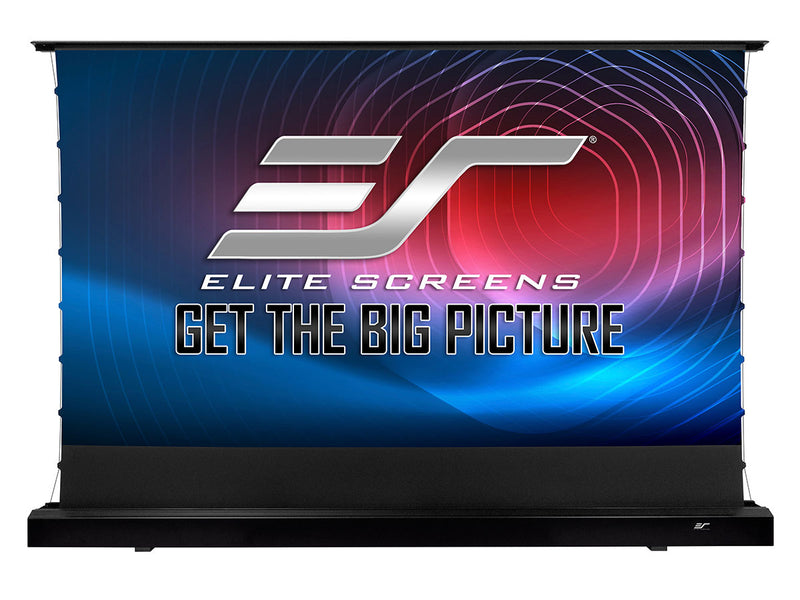 Elite Screens Kestrel Tab-Tension 3 CineWhite X, 122" Diag., 16:9 Aspect Ratio, ISF Certified 4K/8K Ultra HD Electric Floor-Rising Motorized Tab-Tensioned Front Projector Screen, FTE122H3