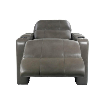 RowOne Prestige Gray Leather 2-Arm Chair Motorized