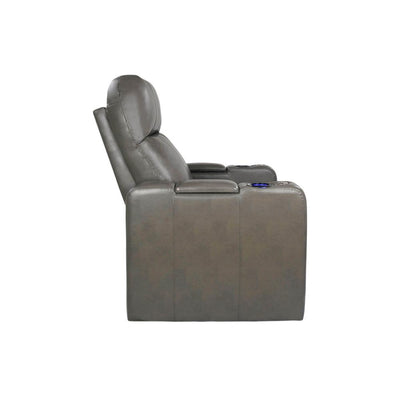 RowOne Prestige Gray Leather 2-Arm Chair Motorized