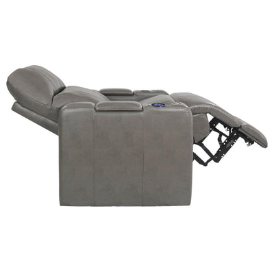 RowOne Prestige Gray Leather 2-Arm Chair Motorized