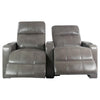 RowOne Prestige Gray Leather 2 Chair Straight Row Motorized
