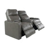 RowOne Prestige Gray Leather 2 Chair Straight Row Motorized