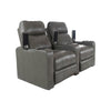 RowOne Prestige Gray Leather 2 Chair Straight Row Motorized