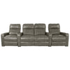 RowOne Prestige Gray Leather 4 Chair Straight Row with Loveseat Motorized