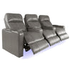 RowOne Prestige Gray Leather 3 Chair Straight Row Motorized