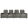 RowOne Prestige Gray Leather 4 Chair Straight Row Motorized