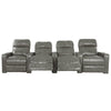 RowOne Prestige Gray Leather 4 Chair Straight Row Motorized