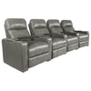 RowOne Prestige Gray Leather 4 Chair Straight Row Motorized