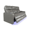 RowOne Prestige Gray Leather 3 Seat Sofa Motorized