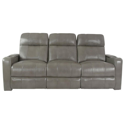 RowOne Prestige Gray Leather 3 Seat Sofa Motorized