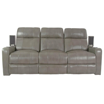 RowOne Prestige Gray Leather 3 Seat Sofa Motorized