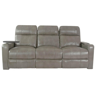 RowOne Prestige Gray Leather 3 Seat Sofa Motorized
