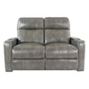 RowOne Prestige Gray Leather 2 Seat Loveseat Motorized
