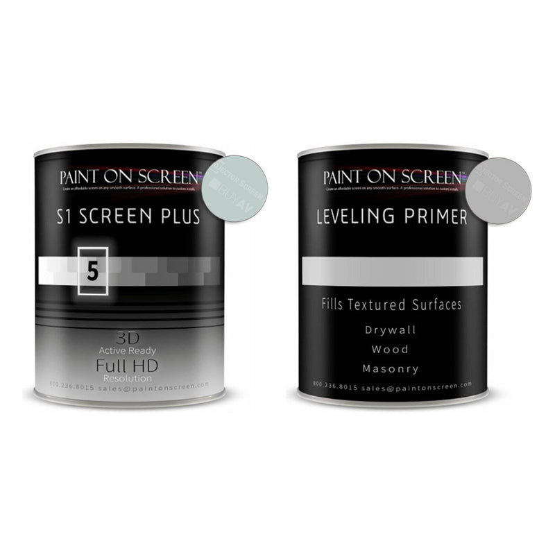 Projector Screen Paint Bundle: S1 Screen Paint Silver + Leveling Primer