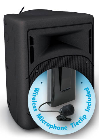 Oklahoma Sound 40 Watt Wireless PA System w/ Wireless Tie-Clip/Lavalier Mic