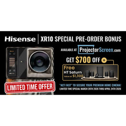 Hisense XR10 4K Triple Laser Projector | 6,000 Lumens, Optical Zoom, Lens Shift, AI Setup, 300” Screen