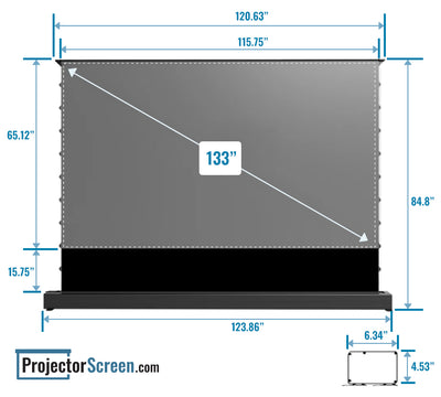 Spectra Projection Equinox 133" Motorized Floor Rising ALR screen for Ultra Short Throw Projectors UST Ambient Light Rejecting