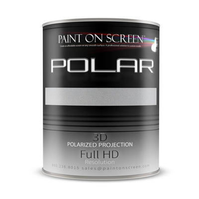 Projector Screen Paint - Polar Silver with 2.6 Gain-HD 1080P, 3D Capable and 4K Ready-Gallon