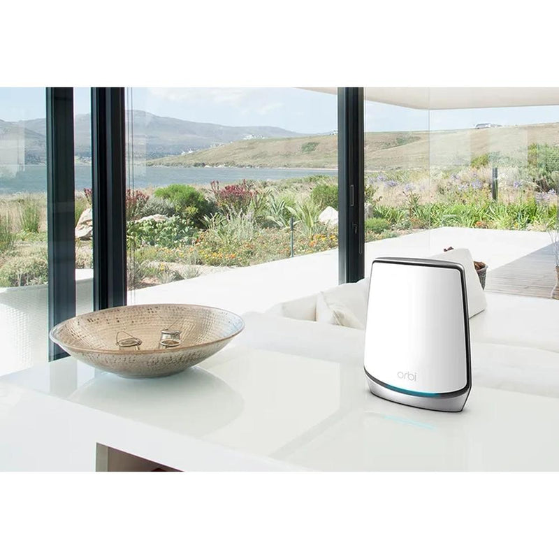 NETGEAR RBK853-100NAS Orbi AX6000 Tri-Band WiFi 6 Mesh System with Router & 2 Satellites, Covers Up to 7,500 Sq. Ft.