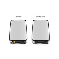 NETGEAR RBK853-100NAS Orbi AX6000 Tri-Band WiFi 6 Mesh System with Router & 2 Satellites, Covers Up to 7,500 Sq. Ft.