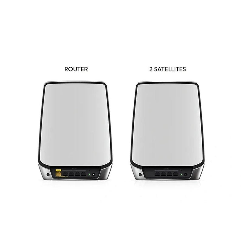 NETGEAR RBK853-100NAS Orbi AX6000 Tri-Band WiFi 6 Mesh System with Router & 2 Satellites, Covers Up to 7,500 Sq. Ft.
