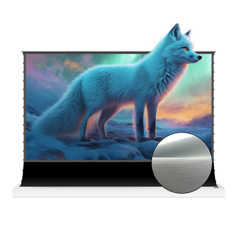 Vividstorm S Lite Hyper Motorized Floor Rising ALR Projector Screen for Ultra Short Throw Projectors 100 Inch - VWSDSTLST100H - White
