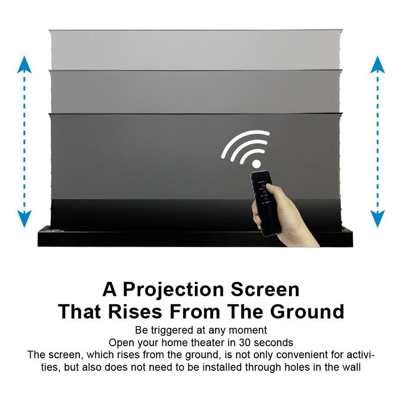 Vividstorm Motorized Floor Rising ALR Projector Screen for Ultra Short Throw Projectors 120 Inch - VSDSTUST120H