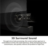 Vividstorm Motorized Floor Rising ALR Projector Screen Screen for Ultra Short Throw Projectors 110 Inch with Acoustically Transparent Bottom Black Border - VSDSTUST110HP