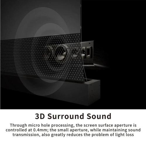 Vividstorm Motorized Floor Rising ALR Projector Screen Screen for Ultra Short Throw Projectors 120 Inch with Acoustically Transparent Bottom Black Border - VSDSTUST120HP