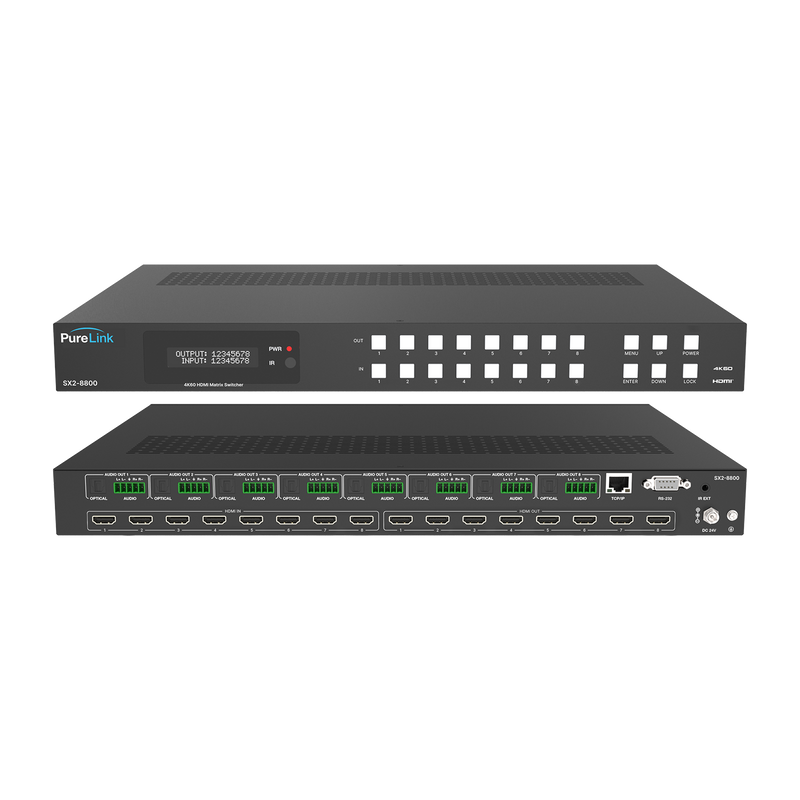 PureLink SX2-8800 8X8 4K HDMI 2.0b Matrix Switcher with Seamless SDR Switching