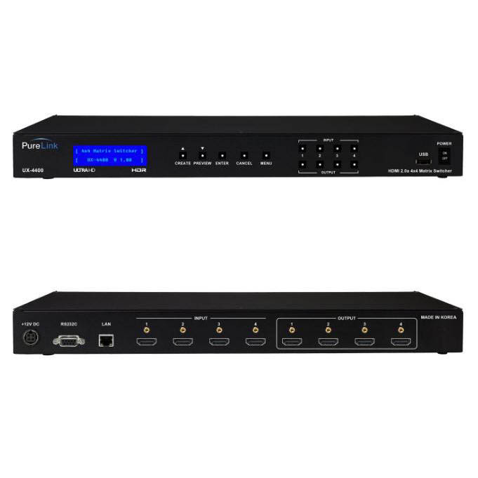 PureLink UX-4400 4X4 4K HDMI Matrix Switcher
