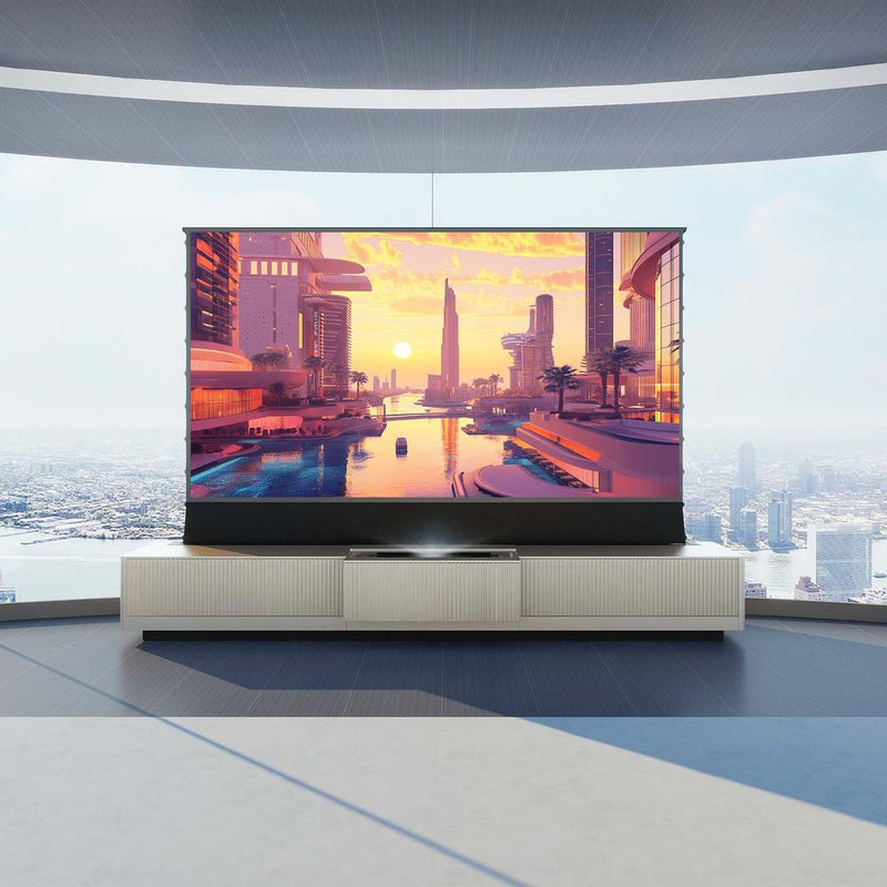Vividstorm VC49GE100S Geneva Motorized UST Laser TV Cabinet - Silver