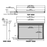 Stewart Cascade G2 CASG2150HFHG5CLW-12-2-6 Electric - 150" (73.5x130.75) - HDTV [16:9] - 1.1 Gain - Dimension Drawing