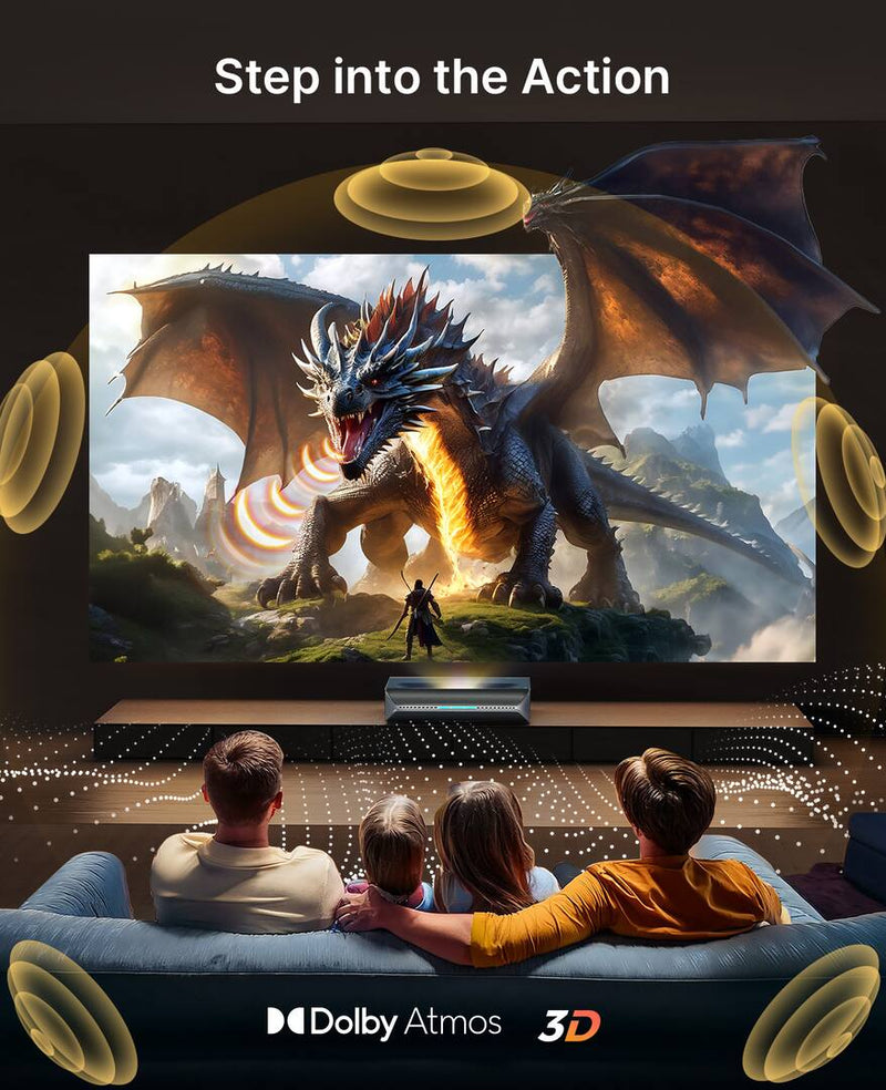 Nexigo Aurora Pro MKII 4K Triple Laser Ultra Short Throw Projector 2400 Lumens PJ92 MKII