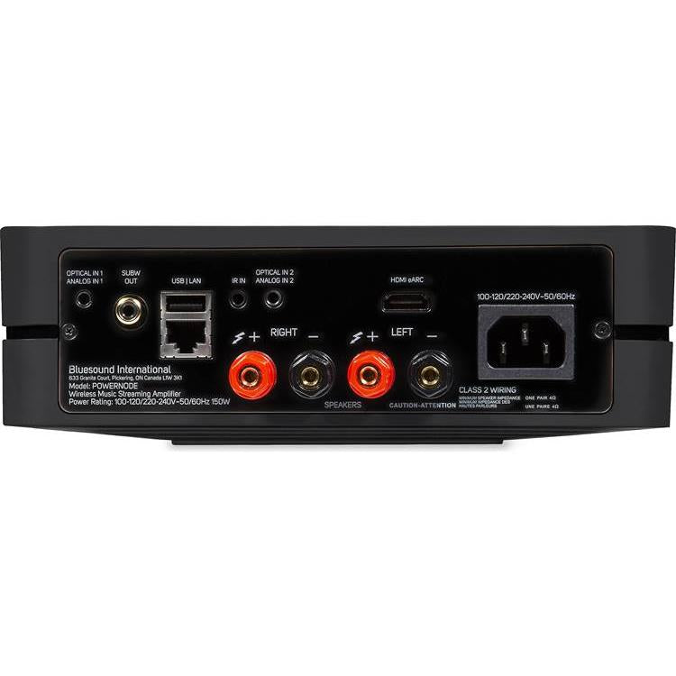 Bluesound POWERNODE Streaming music player with built-in stereo amplifier, Wi-Fi, Bluetooth and Apple AirPlay 2 (Black)