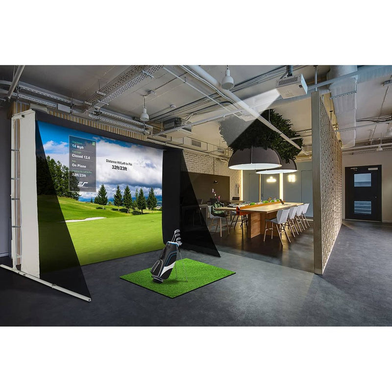 Elite GSP0810-IPW350 GolfSim Portable Multi-Sport/Golf Simulator Impact Screen, Folding-Frame Design with Enclosure Panels, Viewable 62.8"x111.6", Carrying Bag