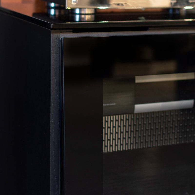 Salamander Designs Oslo 245 Cabinet for integrated Hisense L9Q UST Projector - Black Glass - C2/HSE1/UST/245OS/BK